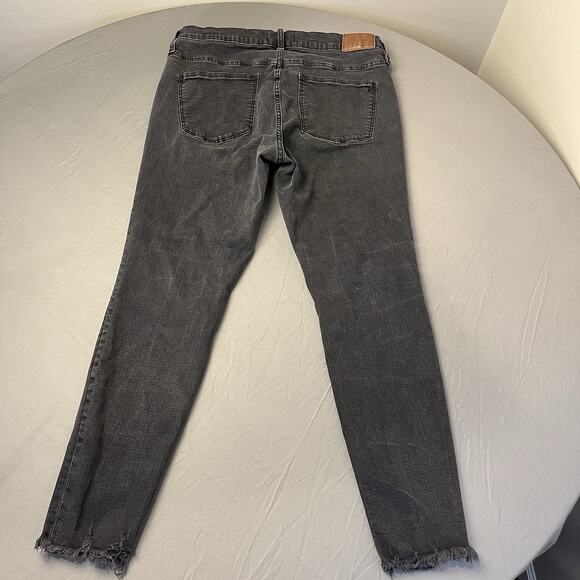 Madewell Denim - Madewell Jeans Women 31 Curvy 9" High-Rise Skinny Black Faded Freyed Hem Stretch